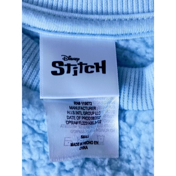 NWT Disney Stitch Blue Sherpa Pullover Top Girls 6-6X - Picture 4 of 5